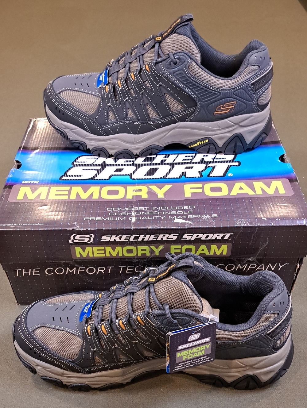 Skechers After Burn M.Fit 2.0 - Color: Charcoal / Gold - Size: Men 13